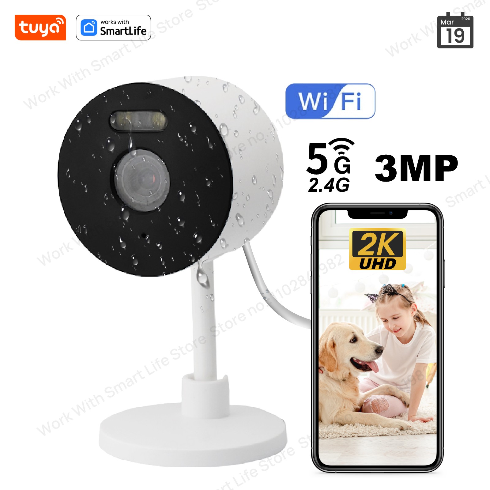 Smart Home Battery Camera Ezviz - Câmera de Segurança Inteligente Tuya HD