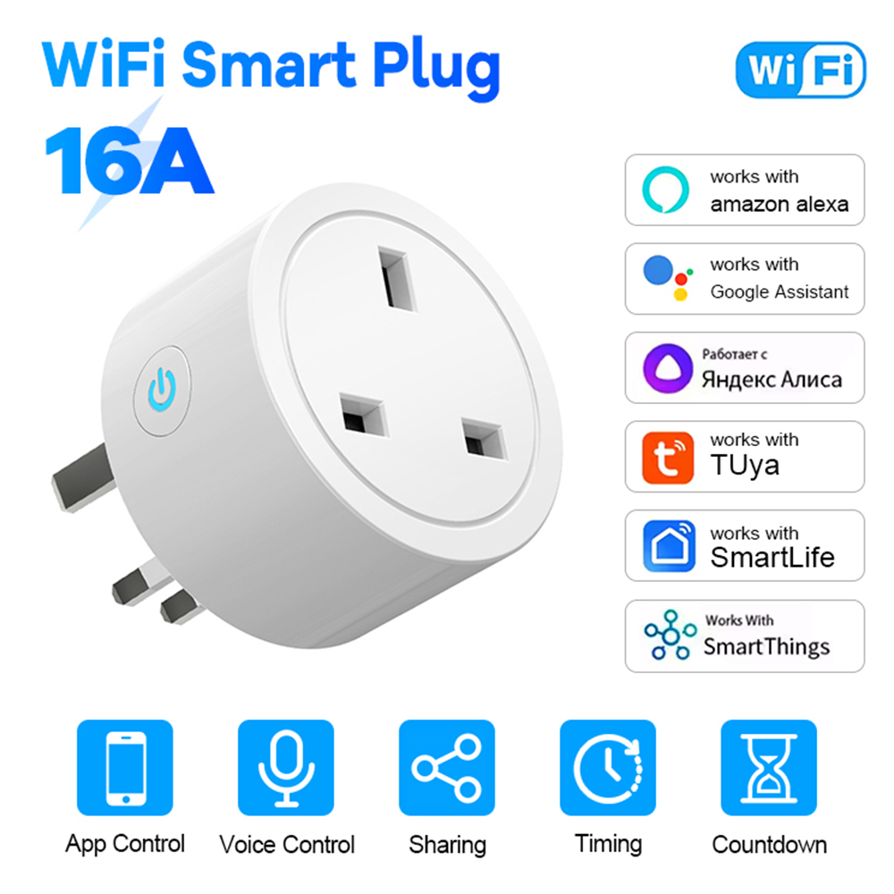 Smart Home Energy App - Plugue inteligente wi-fi 16a, tomada uk