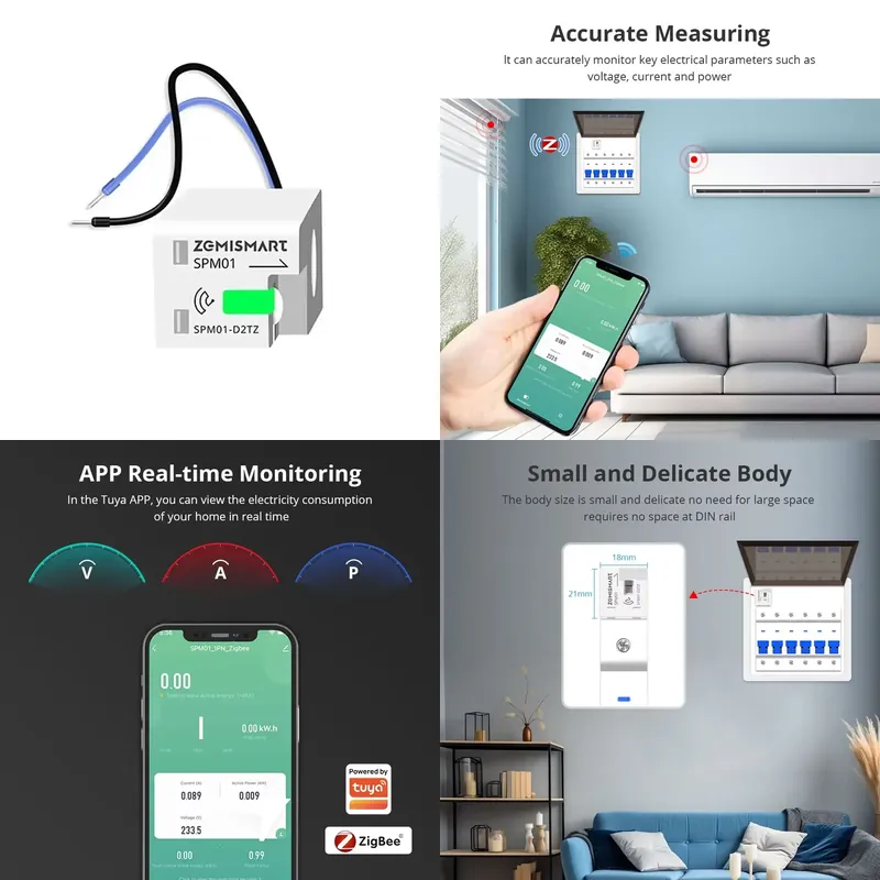 Smart Home Energy App - Medidor de Energia Monofásico Inteligente Zigbee