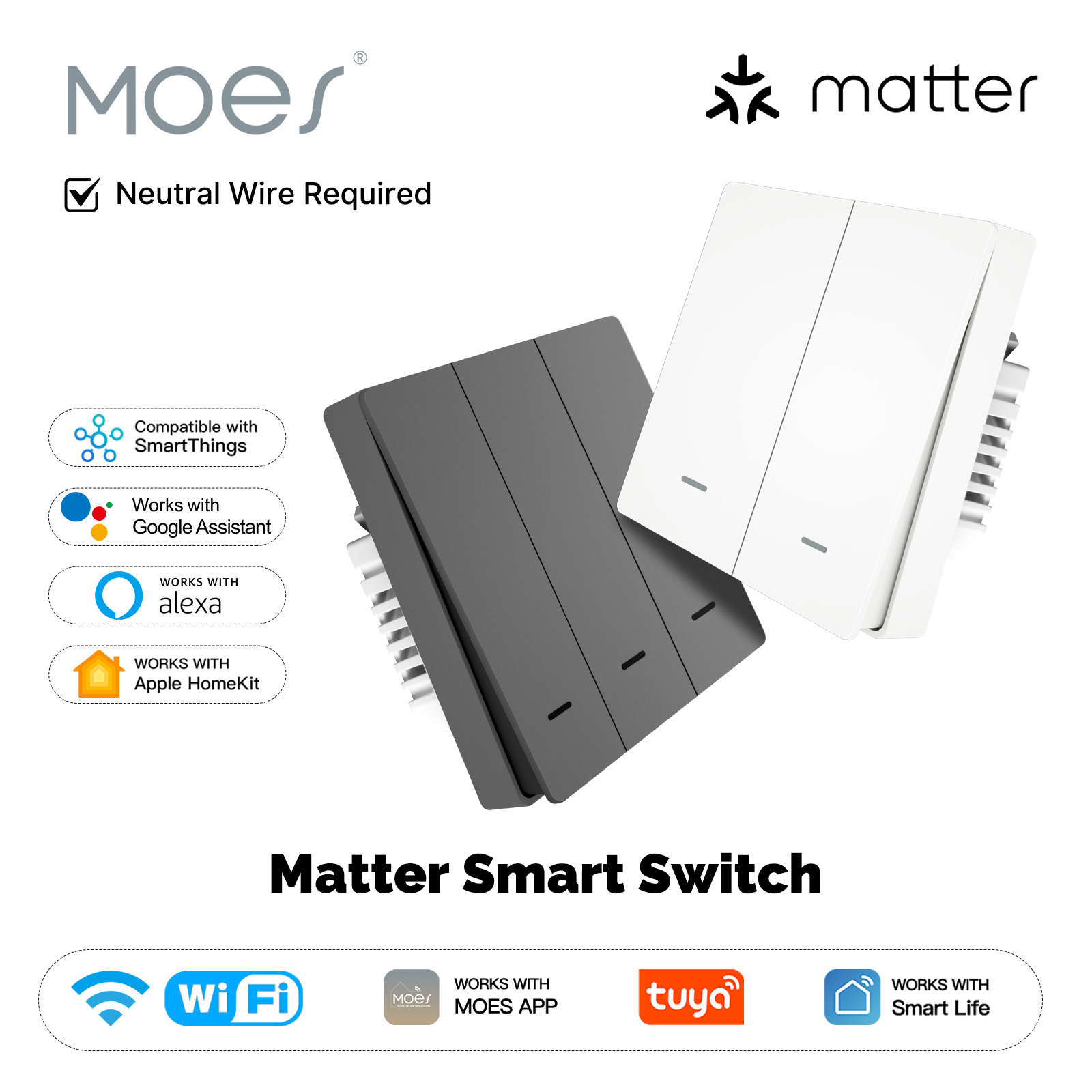 Smart Home Remote Control - MOES Matter Tuya WiFi Interruptor de
