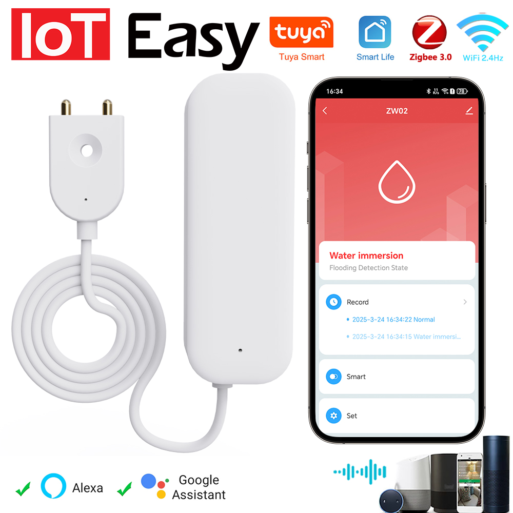 Smart Home Iot - Tuya wifi zigbee sensor de água