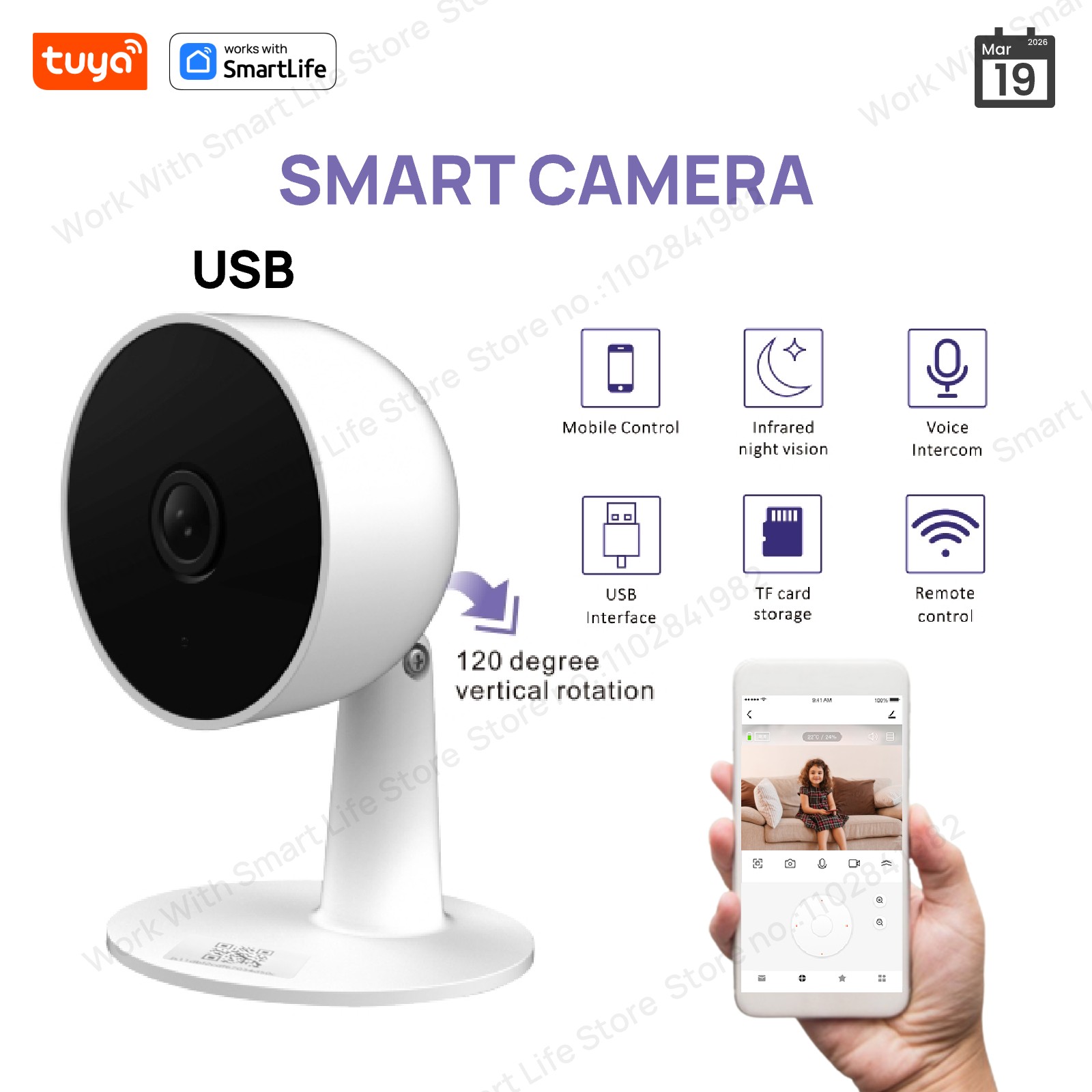 Smart Home Battery Camera Ezviz - Tuya inteligente 3mp hd câmera de