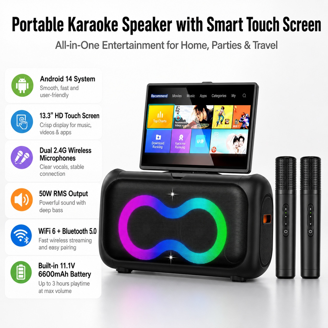 Máquina de Karaokê Portátil OE - Smart Home Theater avaliação e preço