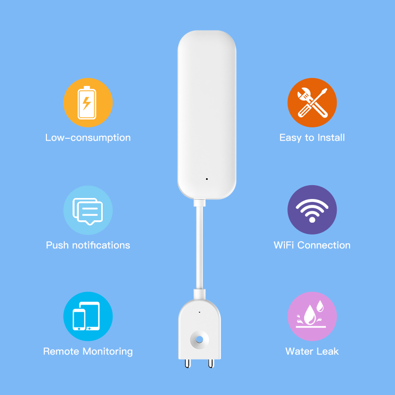 Tuya wifi zigbee sensor de águ - Smart Home Iot avaliação e preço